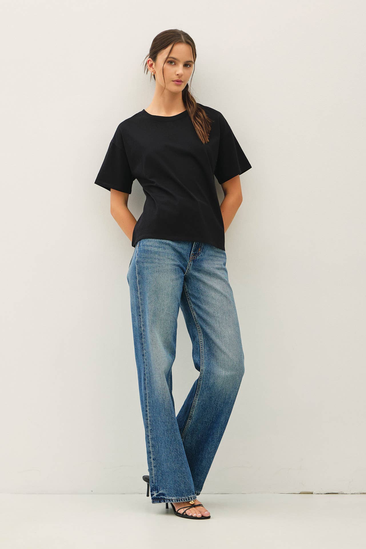 COTTON JERSEY OVERSIZED CROP T-SHIRTS (multiple colors available)