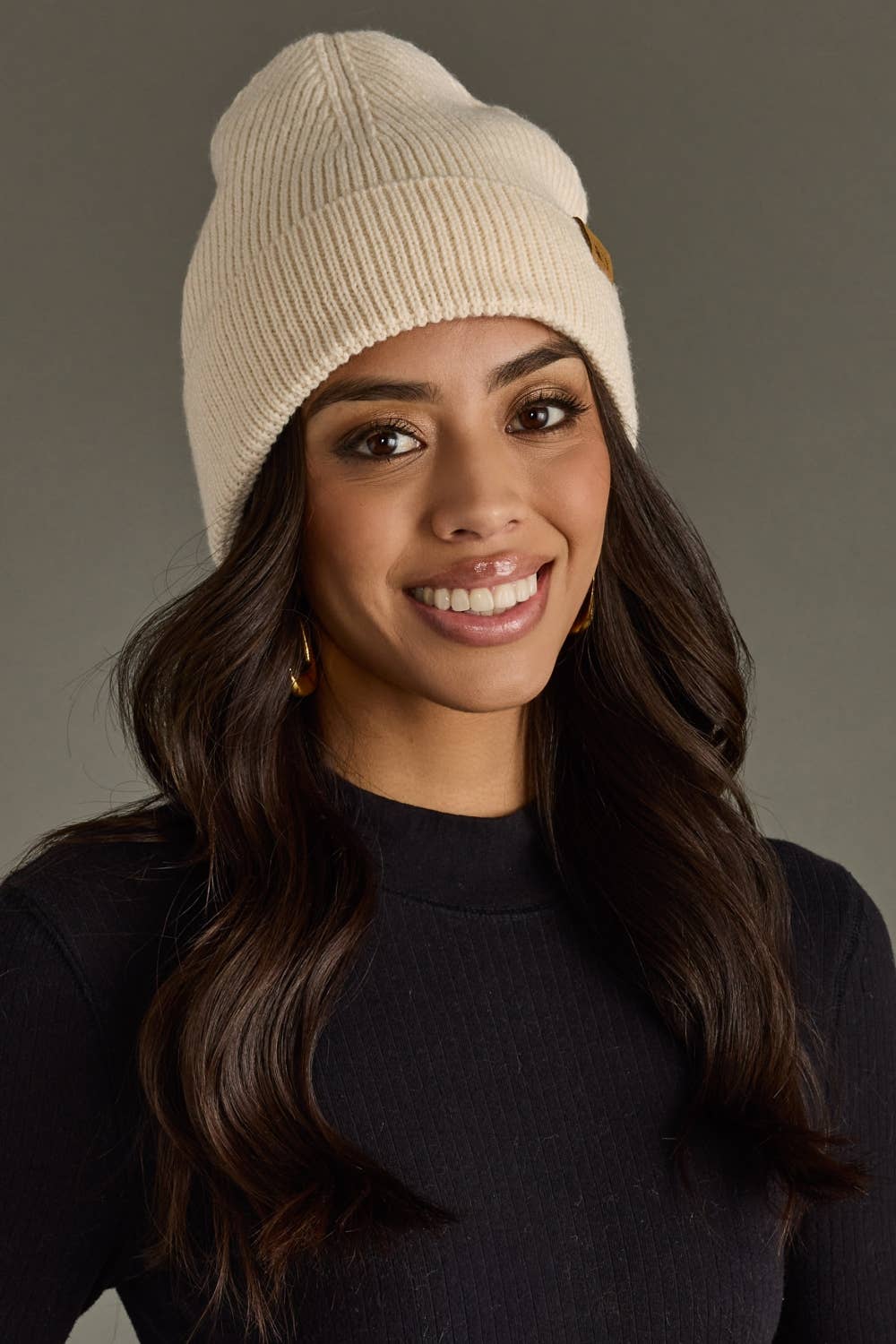 Beige Knit Beanie