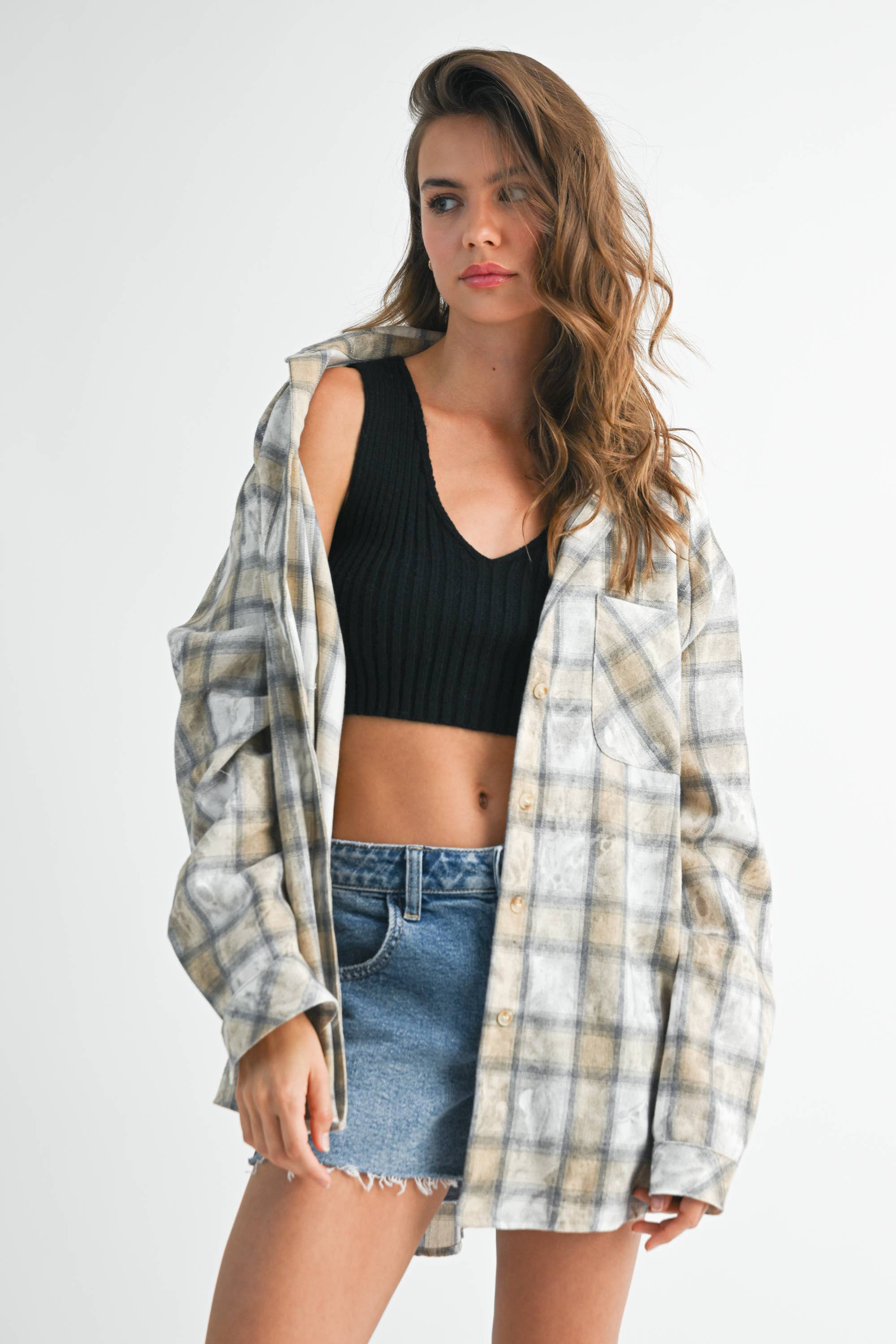 Laura Plaid Washed Flannel shirt