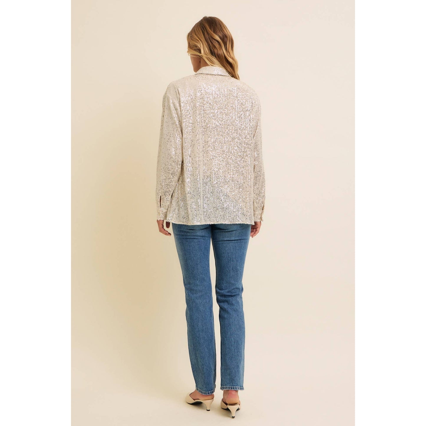 SEQUIN BUTTON-DOWN SHIRT