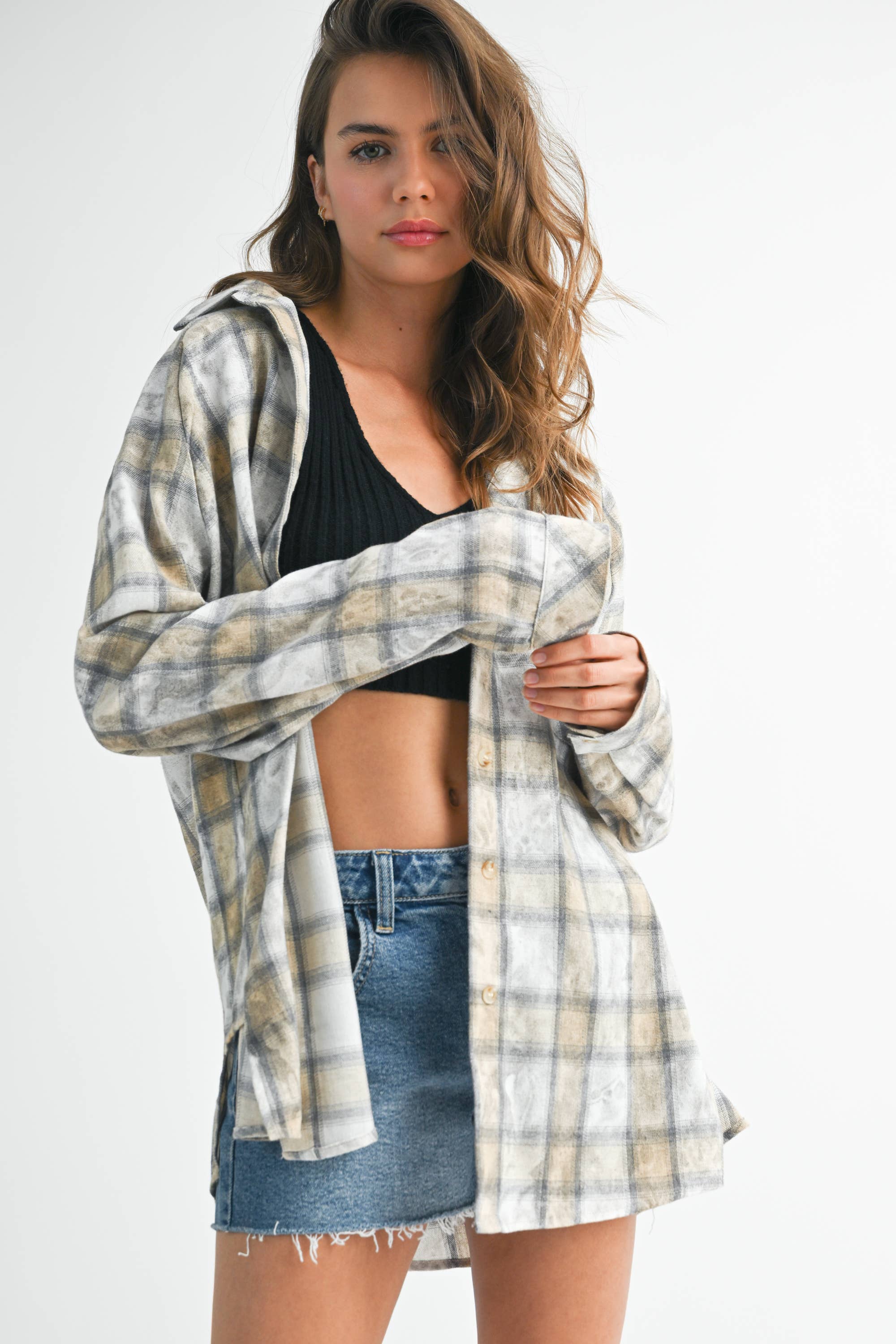Laura Plaid Washed Flannel shirt