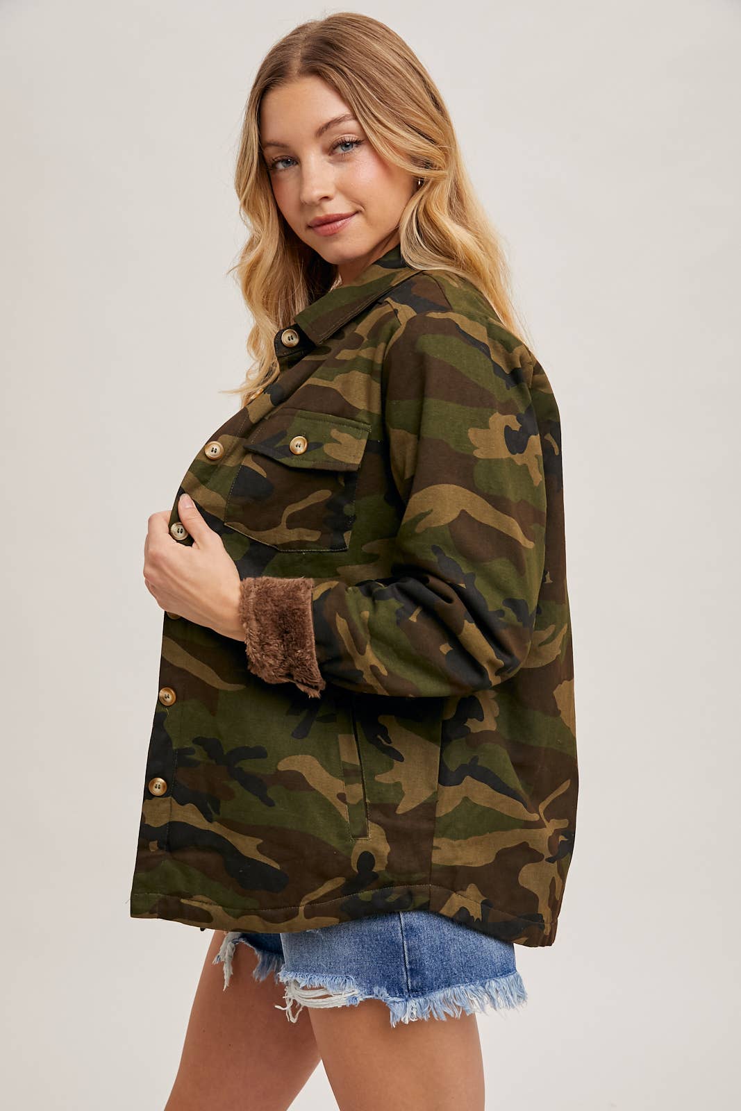 CAMO SHERPA LINED JACKET
