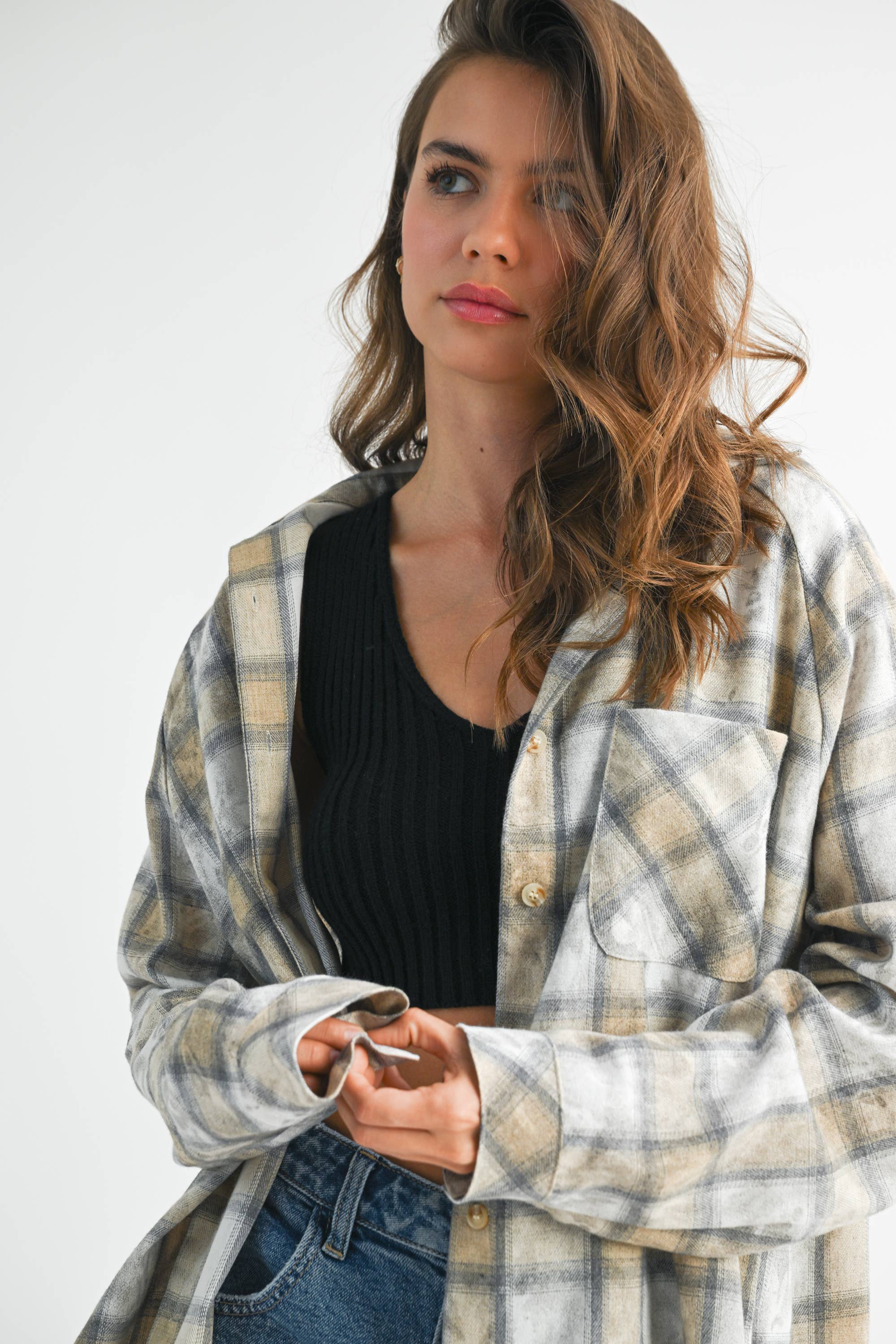 Laura Plaid Washed Flannel shirt