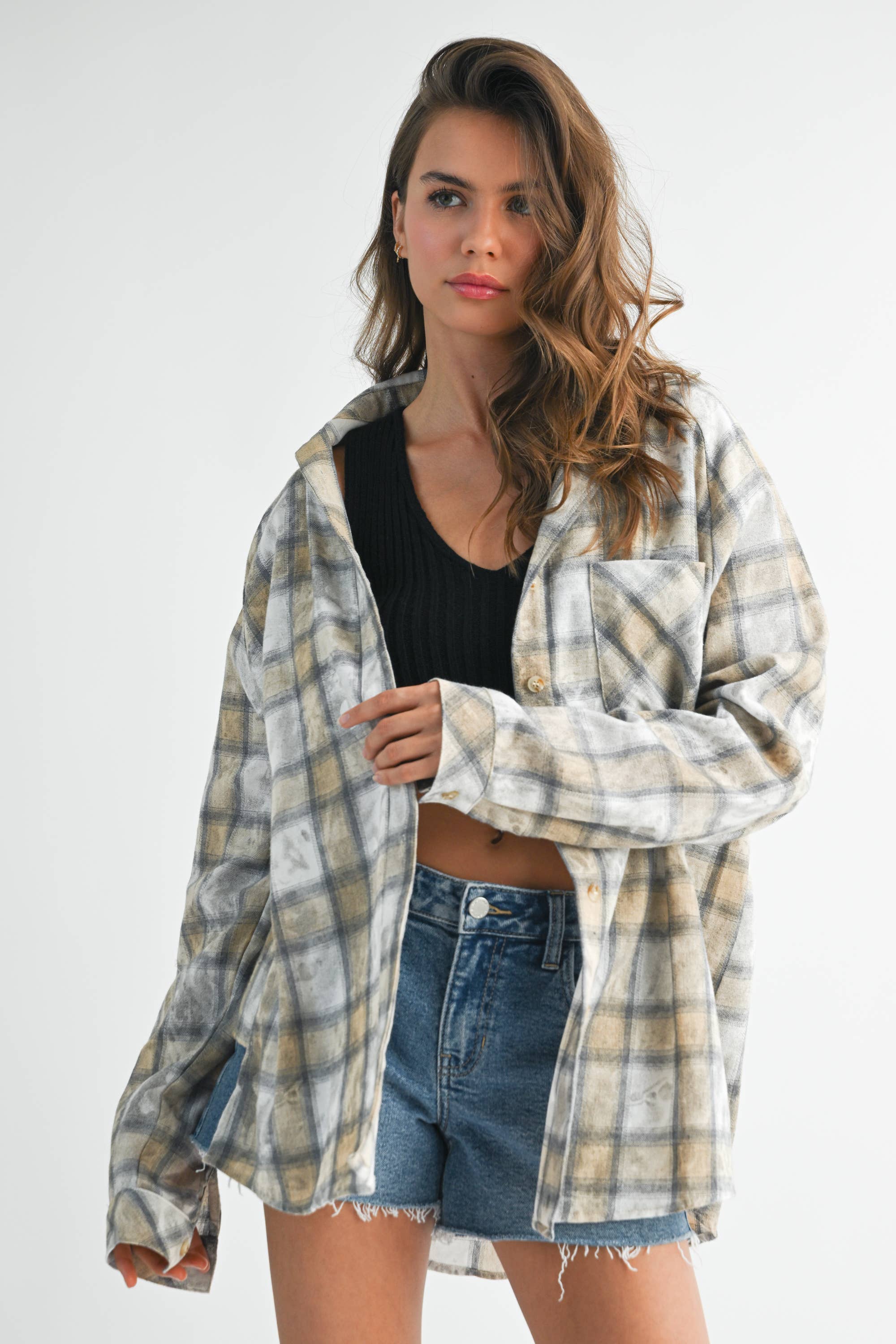 Laura Plaid Washed Flannel shirt