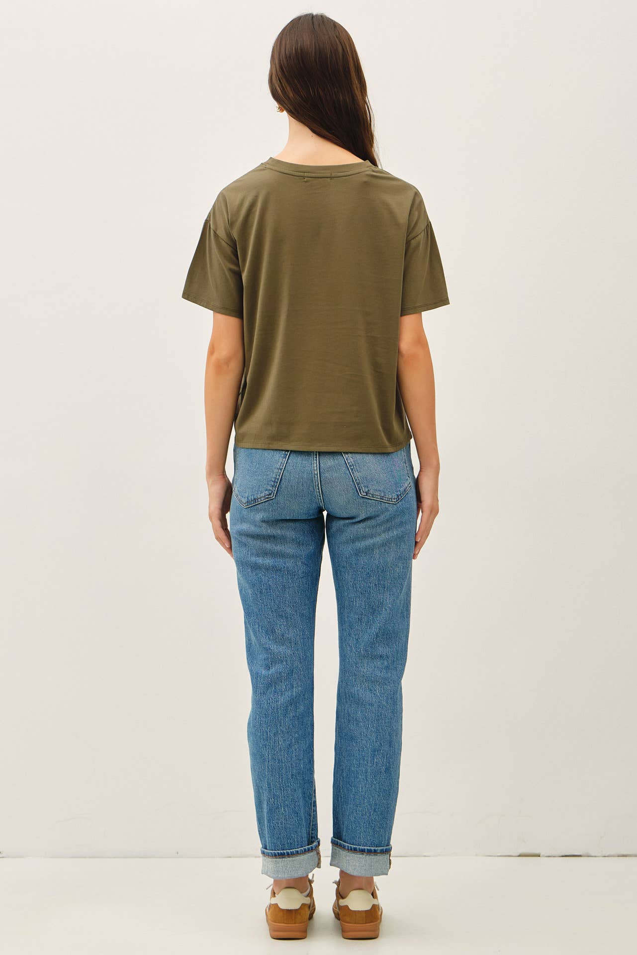 COTTON JERSEY OVERSIZED CROP T-SHIRTS (multiple colors available)