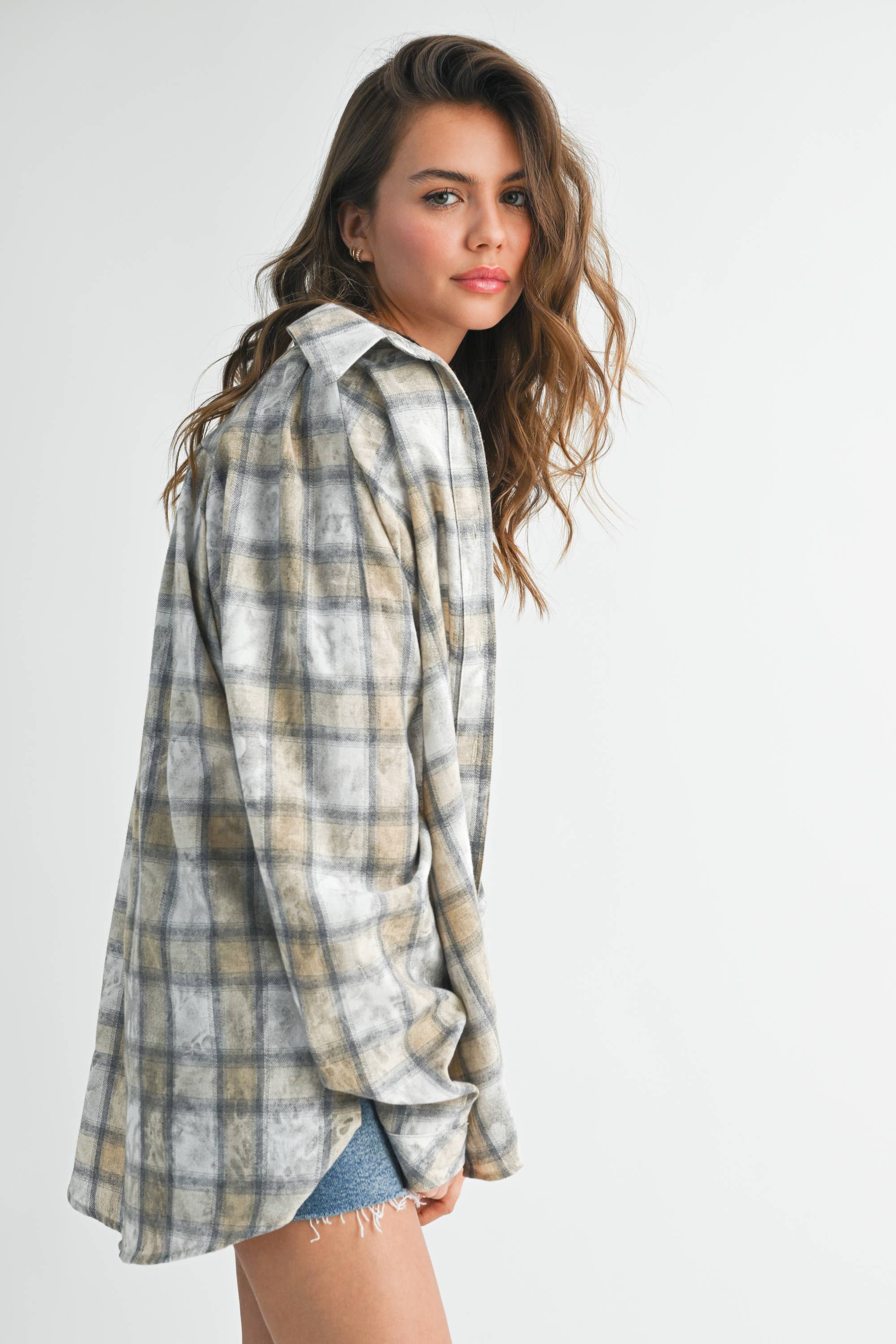 Laura Plaid Washed Flannel shirt