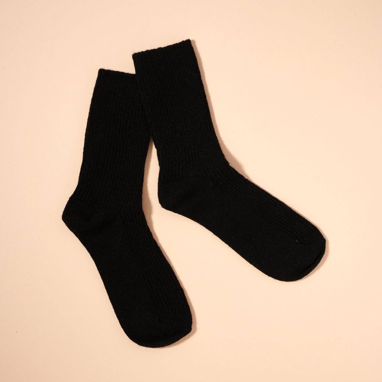 Ribbed Knit Crew Socks