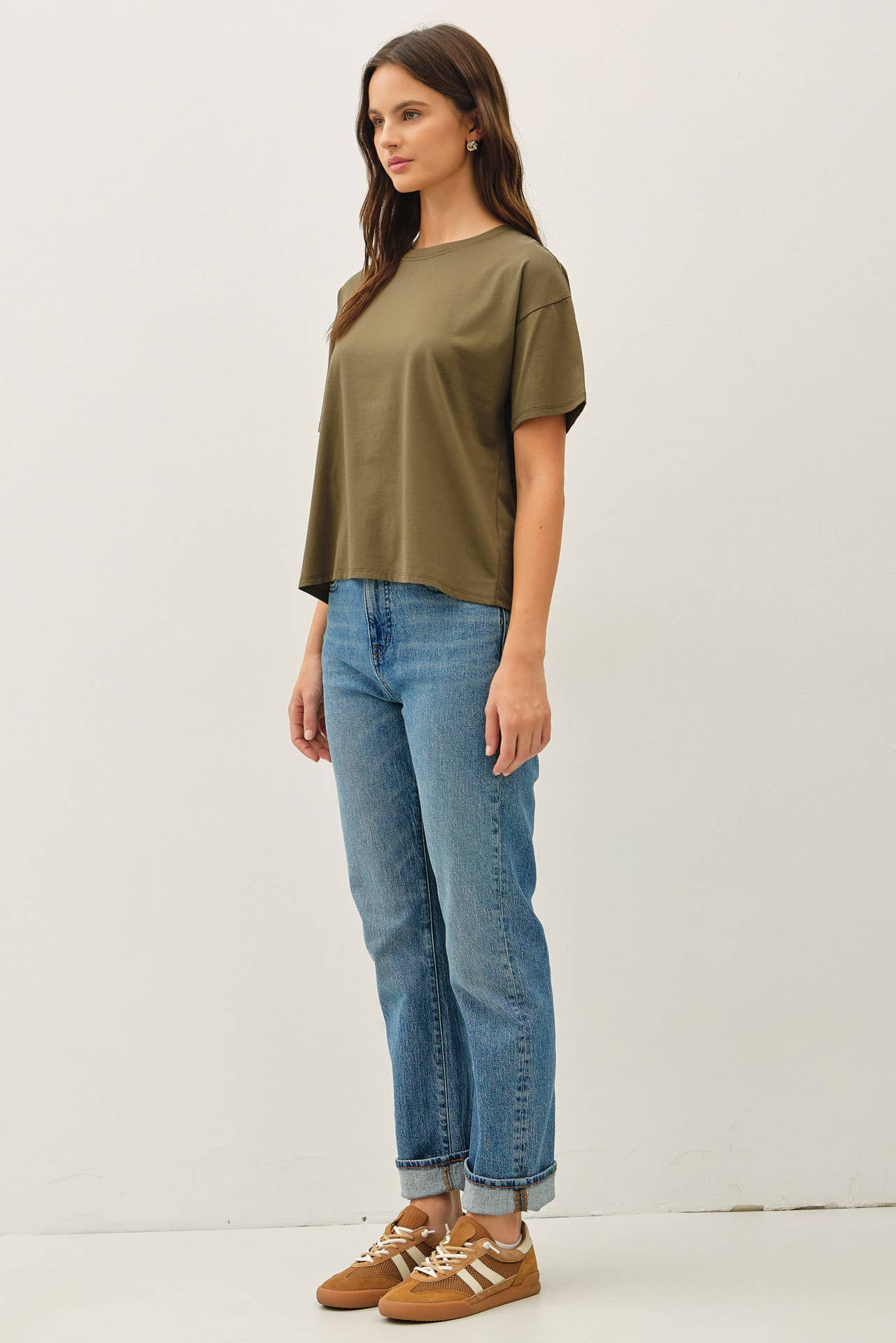 COTTON JERSEY OVERSIZED CROP T-SHIRTS (multiple colors available)
