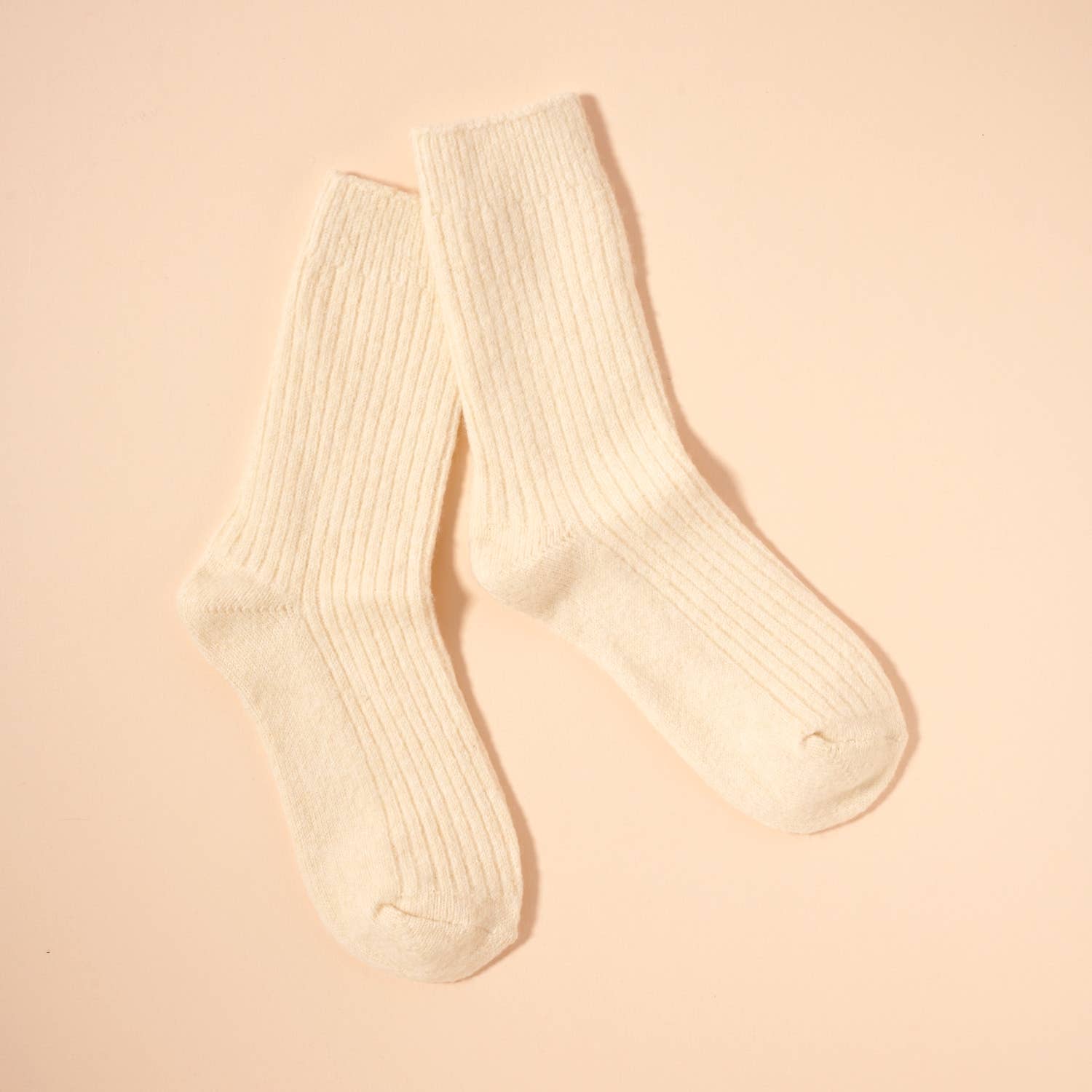 Ribbed Knit Crew Socks