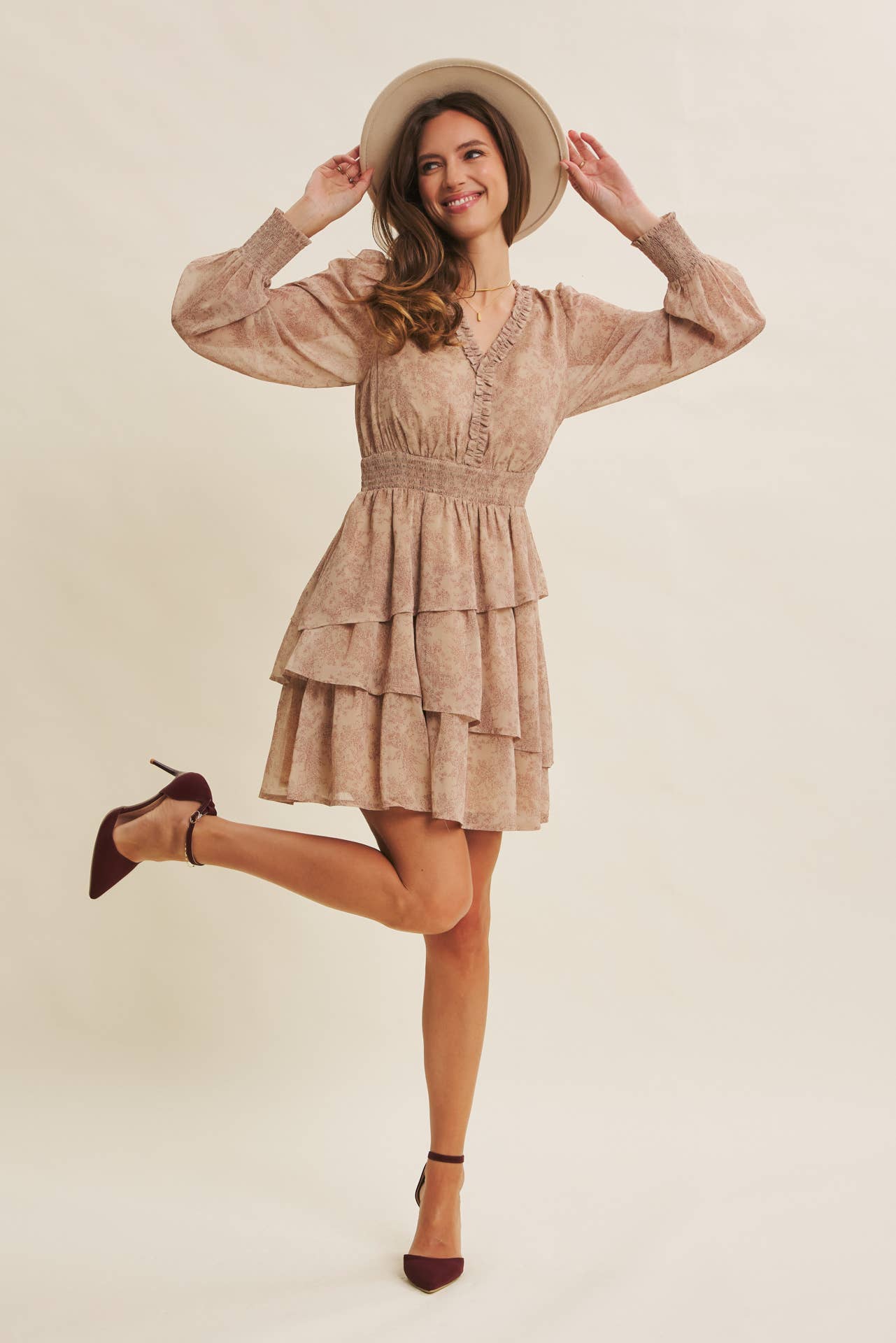 ROMANTIC IN EVERY WAY FLORAL TIERED RUFFLE MINI DRESS