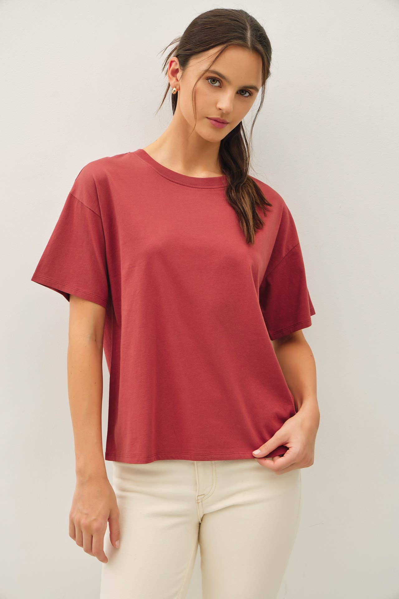 COTTON JERSEY OVERSIZED CROP T-SHIRTS (multiple colors available)