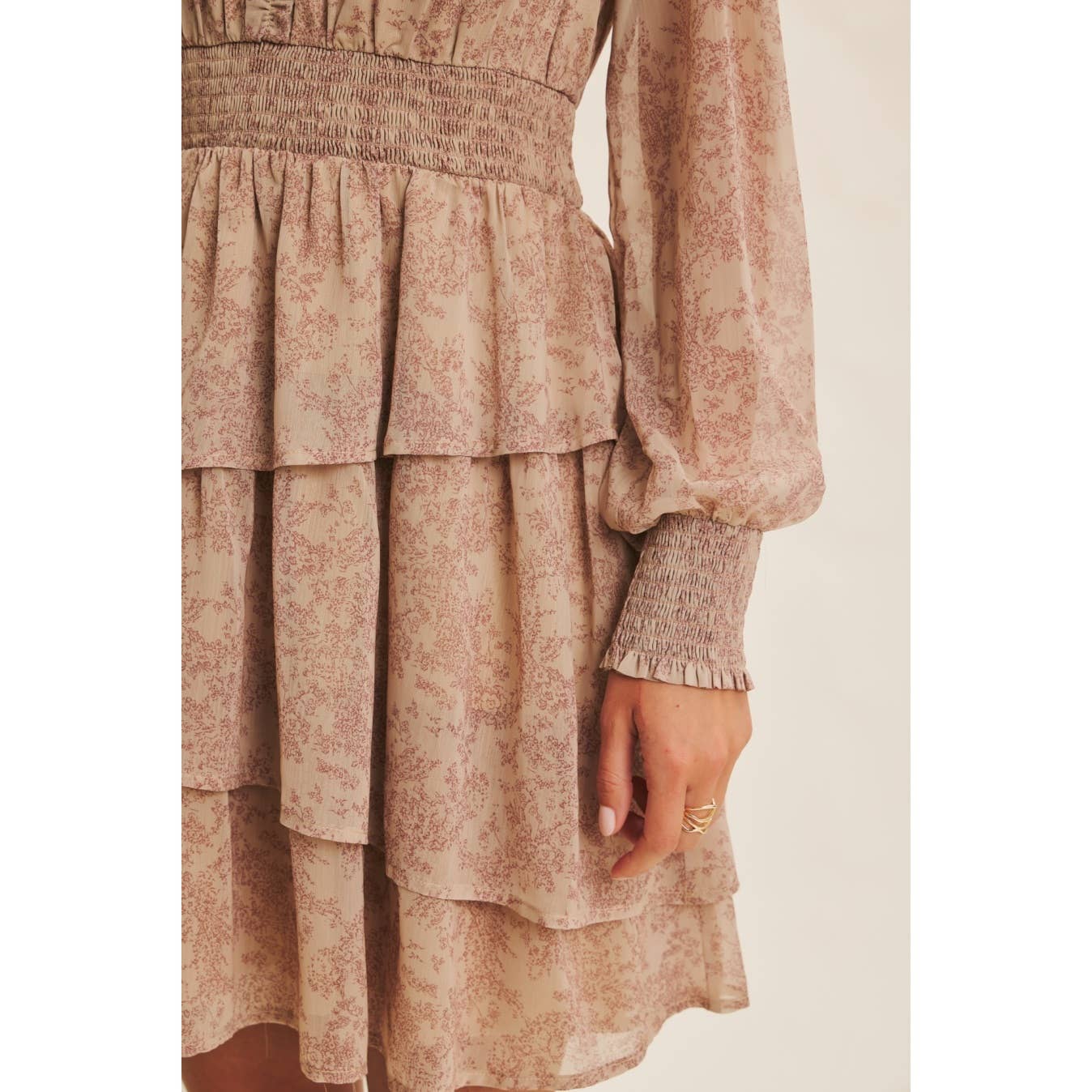 ROMANTIC IN EVERY WAY FLORAL TIERED RUFFLE MINI DRESS