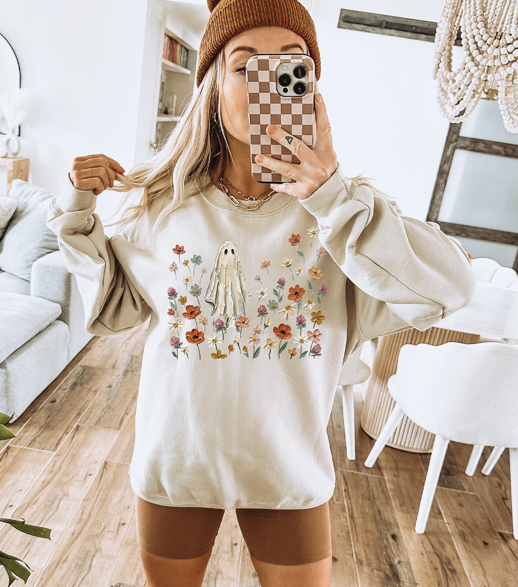 Wildflower Ghost Halloween Graphic Tee