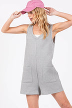 Textured Knit Overall Romper