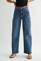 Pork Chop Pocket Straight Jeans – Medium Denim
