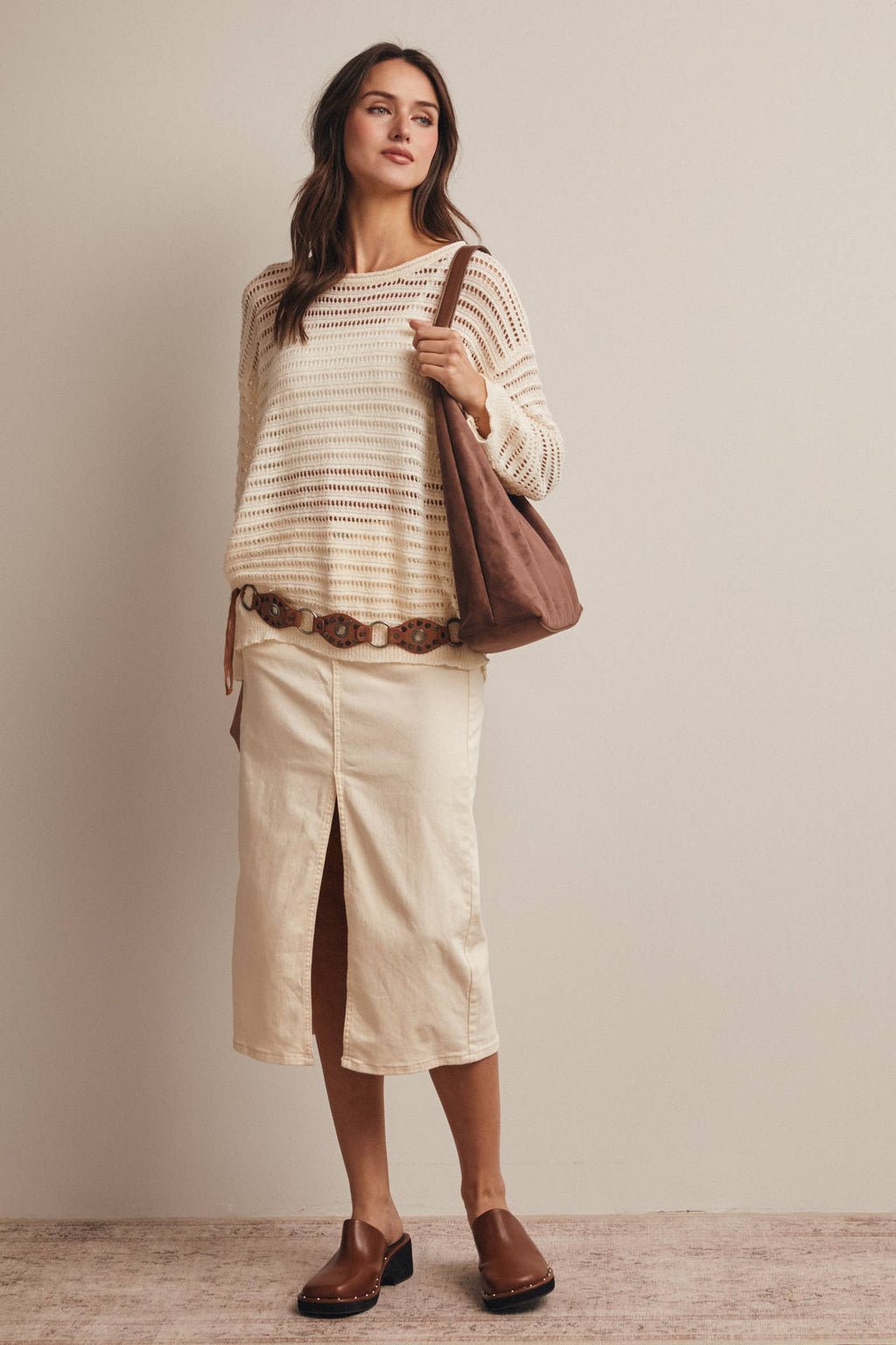 Striped sweater top - styled layering look