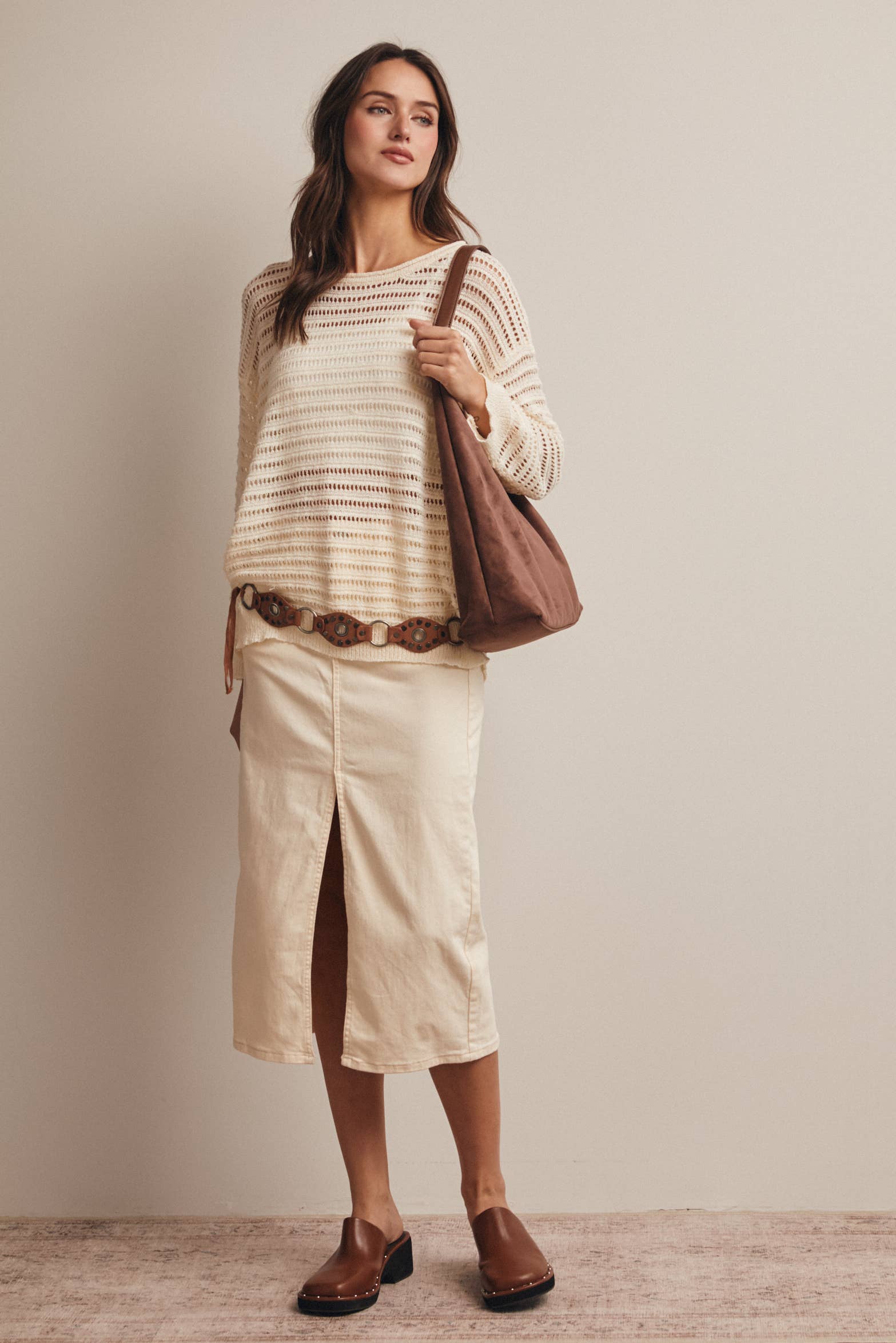 Striped sweater top - styled layering look