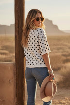Oversized Polka Dot Sweater Top