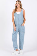 Washed Denim Overall Jumpsuit