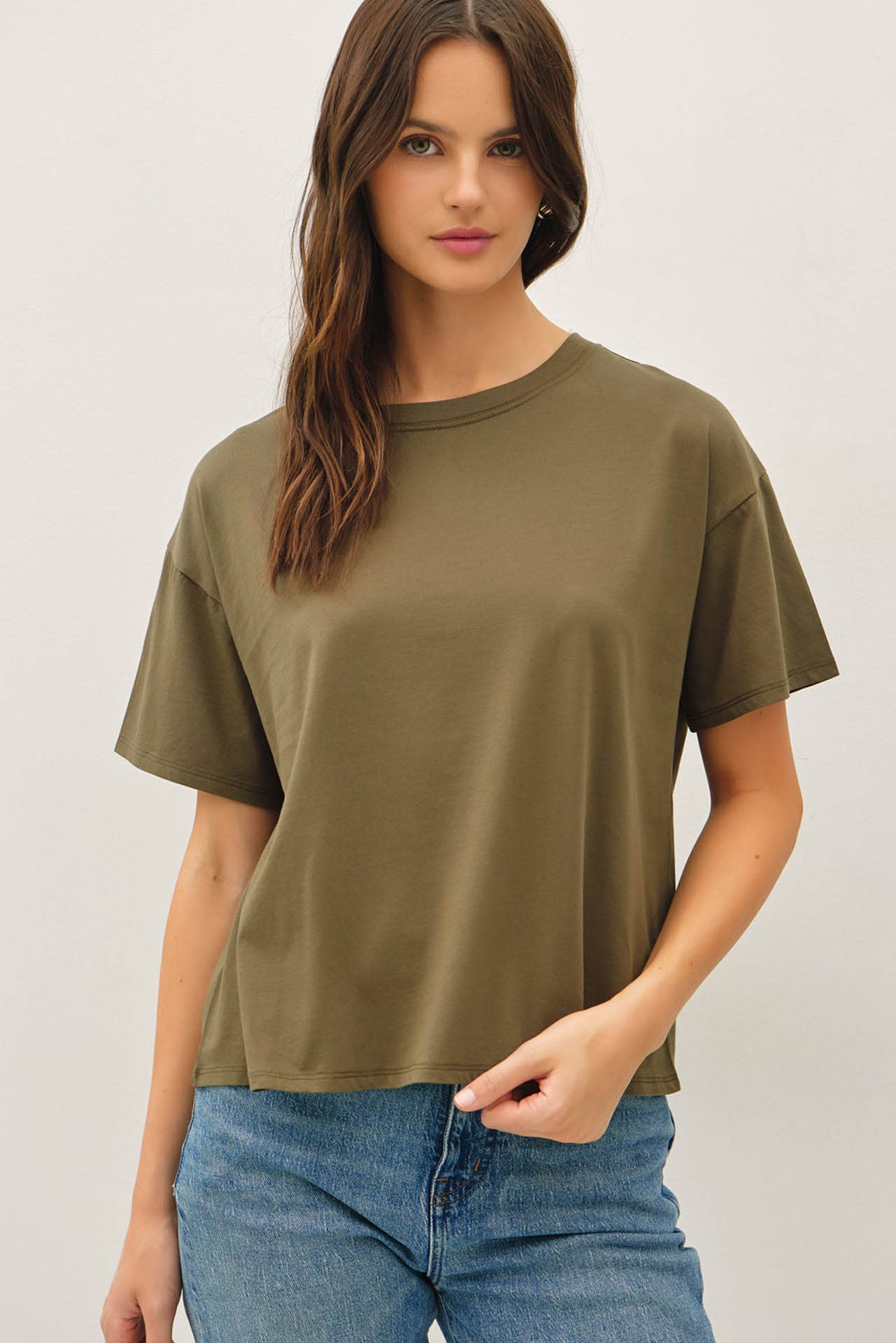 COTTON JERSEY OVERSIZED CROP T-SHIRTS (multiple colors available)
