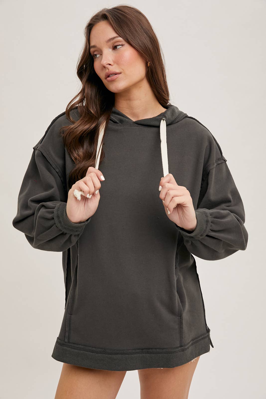 OVERSIZED SWEATSHIRT HOODIE WITH KANGAROO POCKET