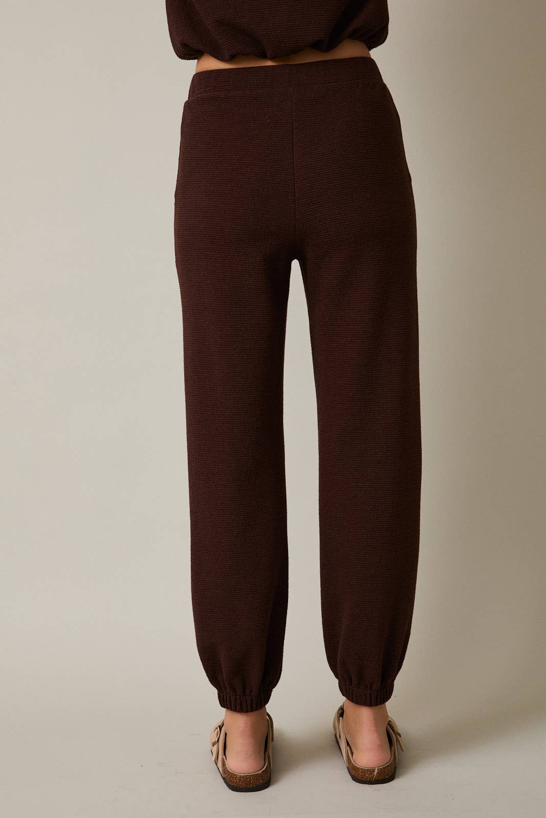 Elastic Waistband Jogger Pants - Tapered Athleisure Pants