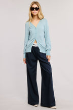 Deep V Split Hem Knit Cardigan - color options