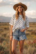Oversized Polka Dot Sweater Top