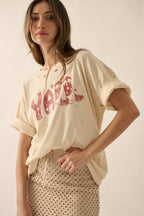 Y'all Cowboy Distressed Vintage-Wash Western Graphic Tee