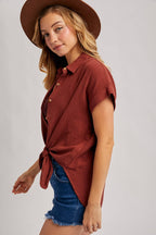 ESSENTIAL BUTTON UP COTTON SHIRT ( color options)