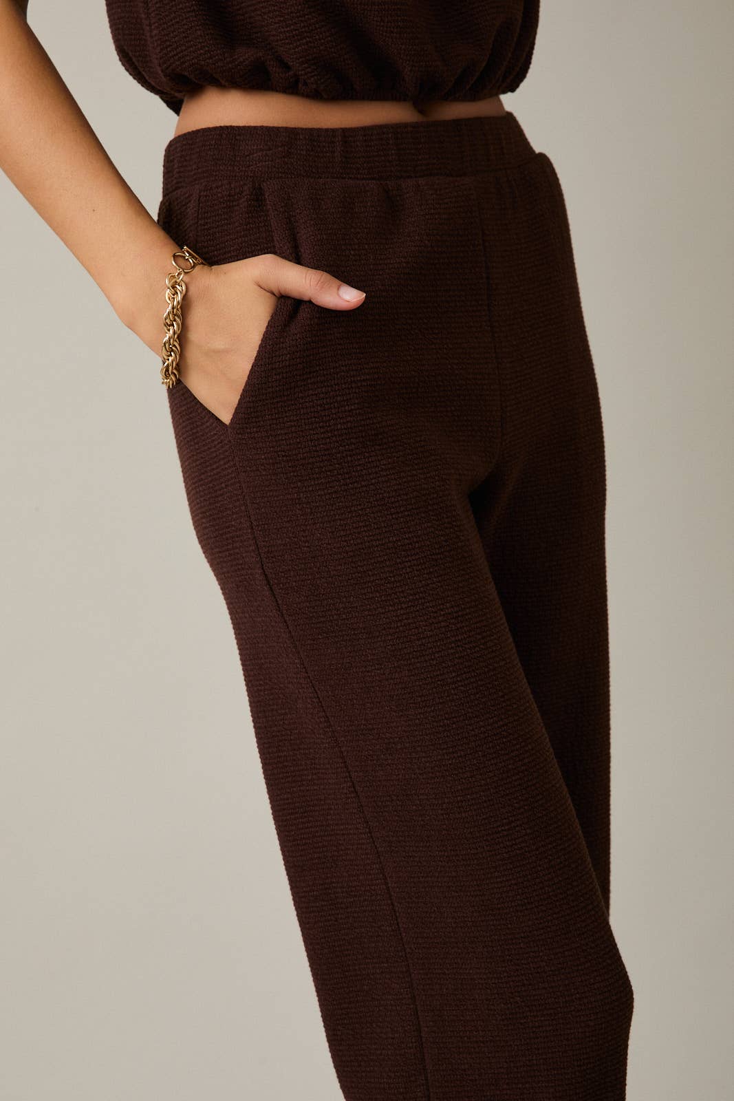 Elastic Waistband Jogger Pants - Tapered Athleisure Pants