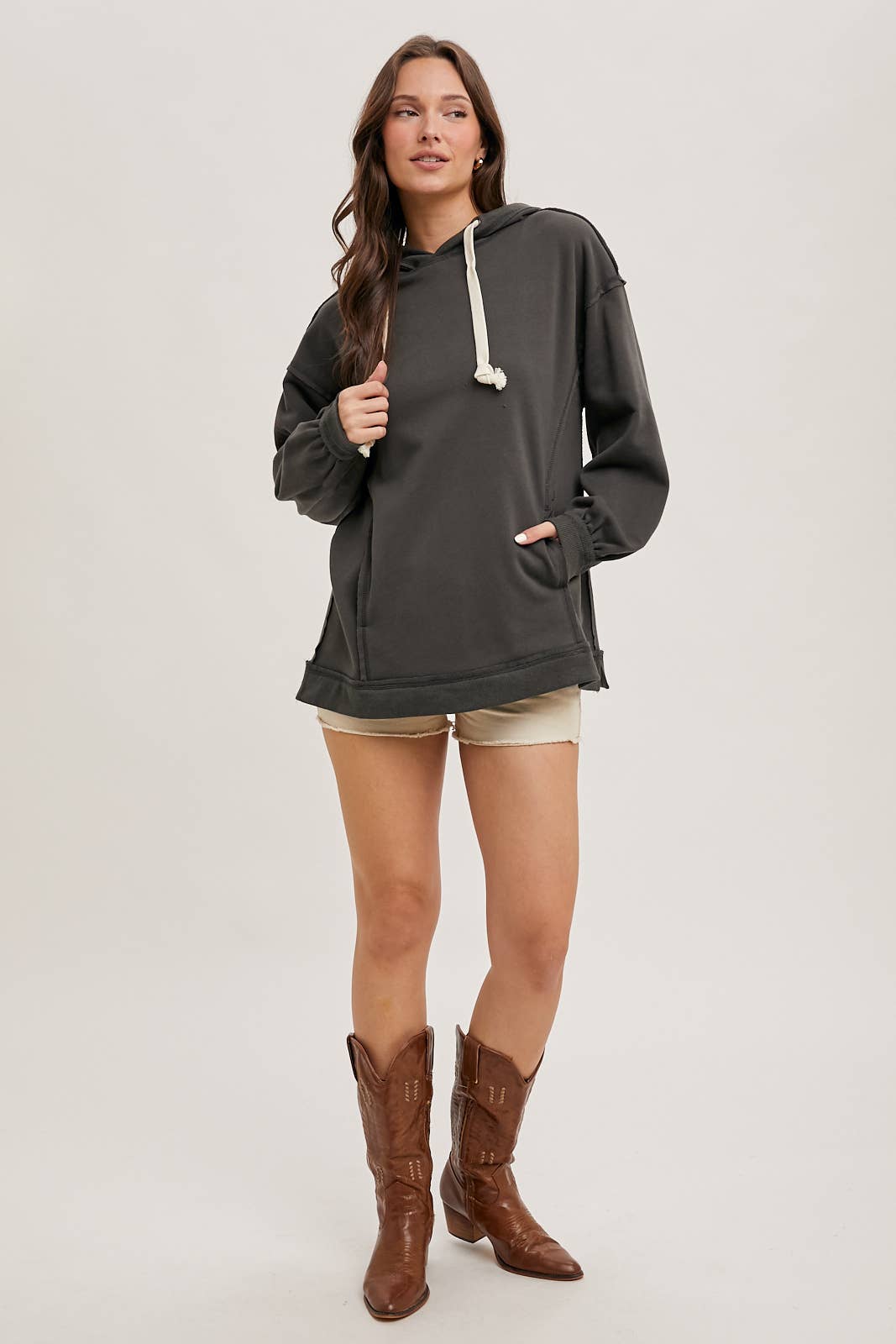 OVERSIZED SWEATSHIRT HOODIE WITH KANGAROO POCKET