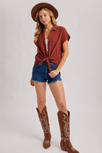 ESSENTIAL BUTTON UP COTTON SHIRT ( color options)
