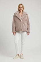 Dusty Pink Faux Fur Jacket