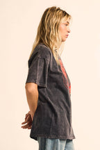 Crawfish Vintage-Wash Oversized Graphic Tee