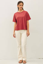 COTTON JERSEY OVERSIZED CROP T-SHIRTS (multiple colors available)