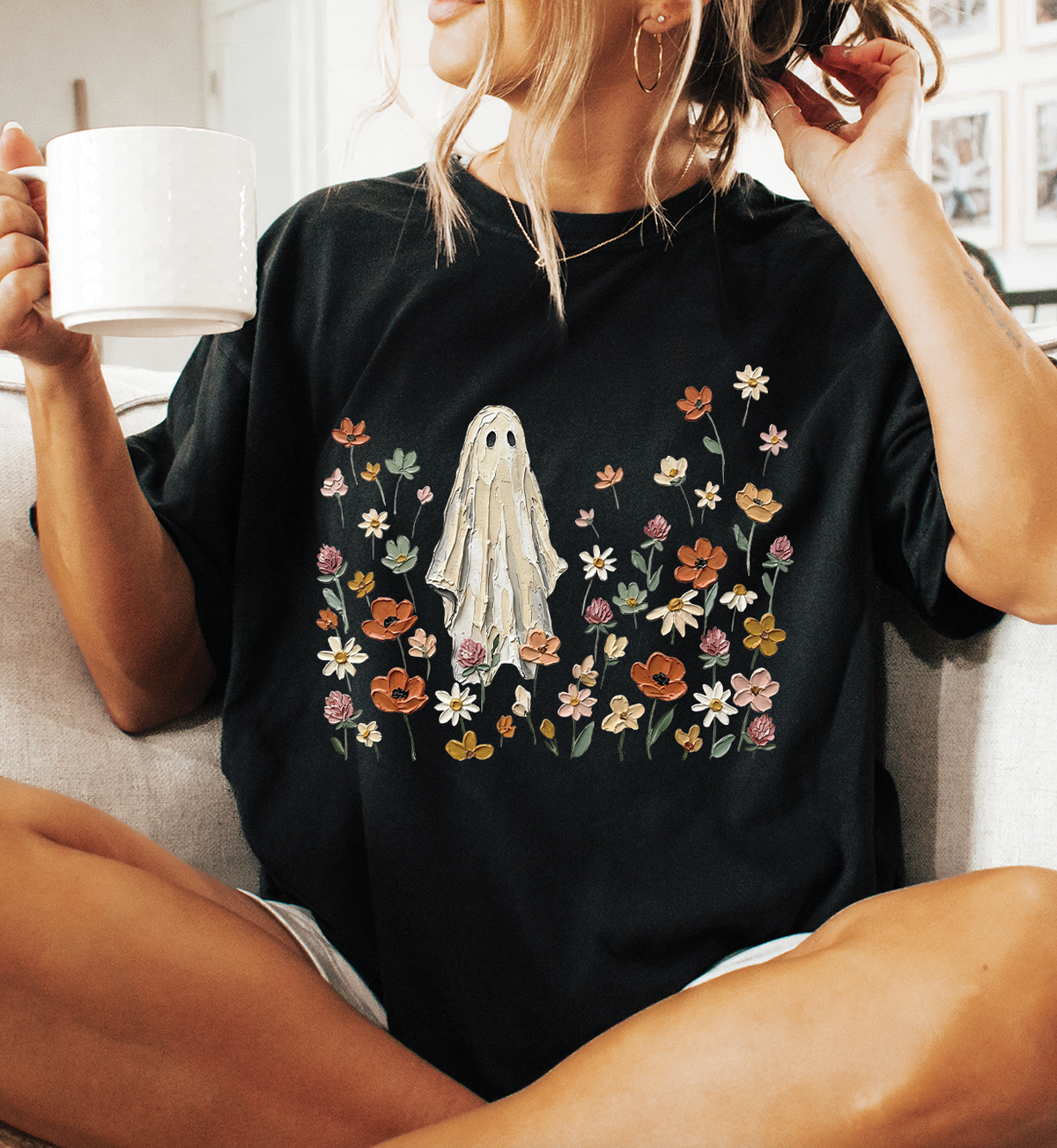 Wildflower Ghost Halloween Graphic Tee