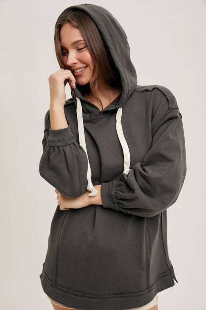 OVERSIZED SWEATSHIRT HOODIE WITH KANGAROO POCKET