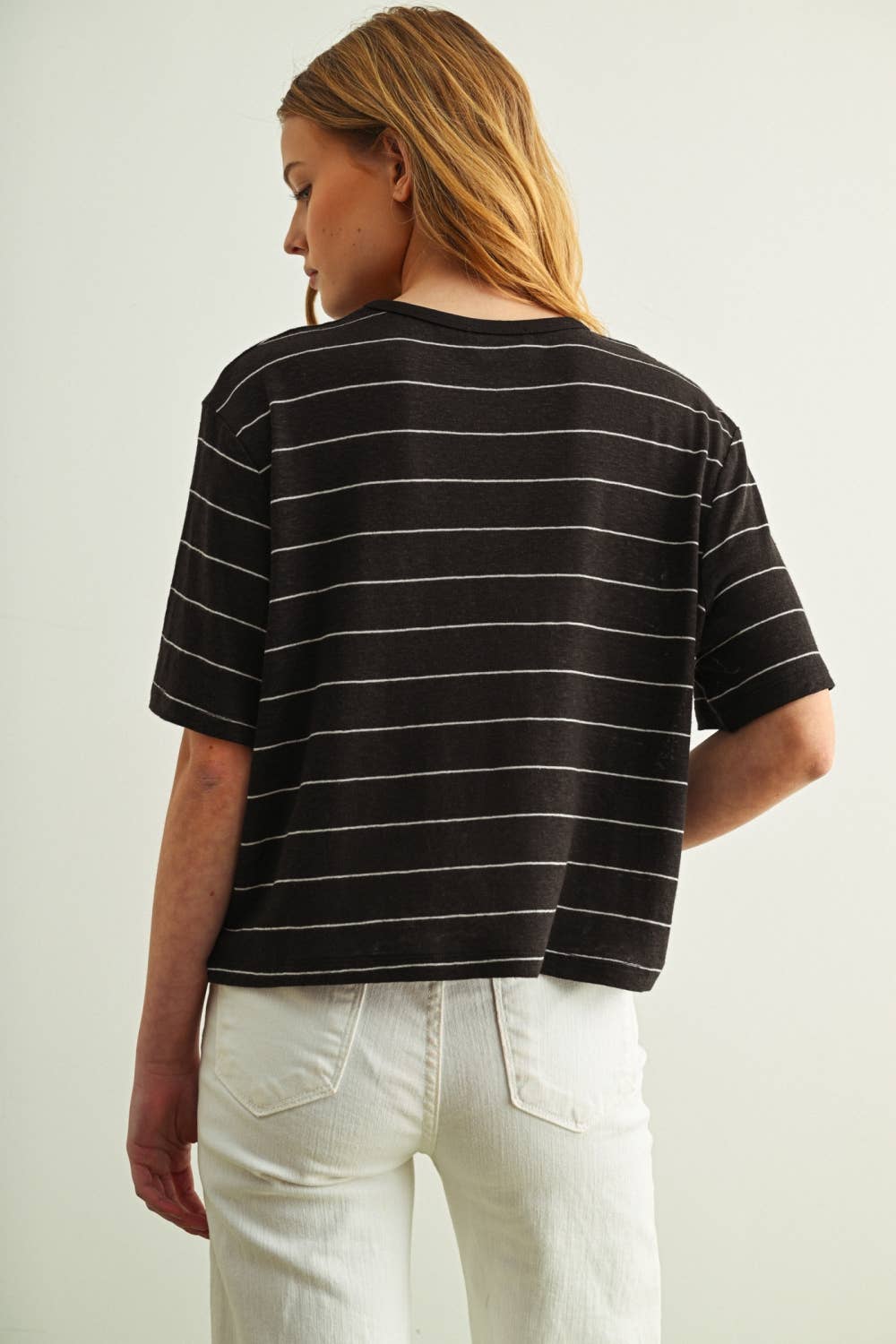 Stripe Cotton Linen Top