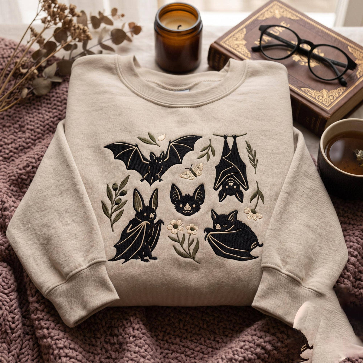Embroidered Bat Sweatshirt