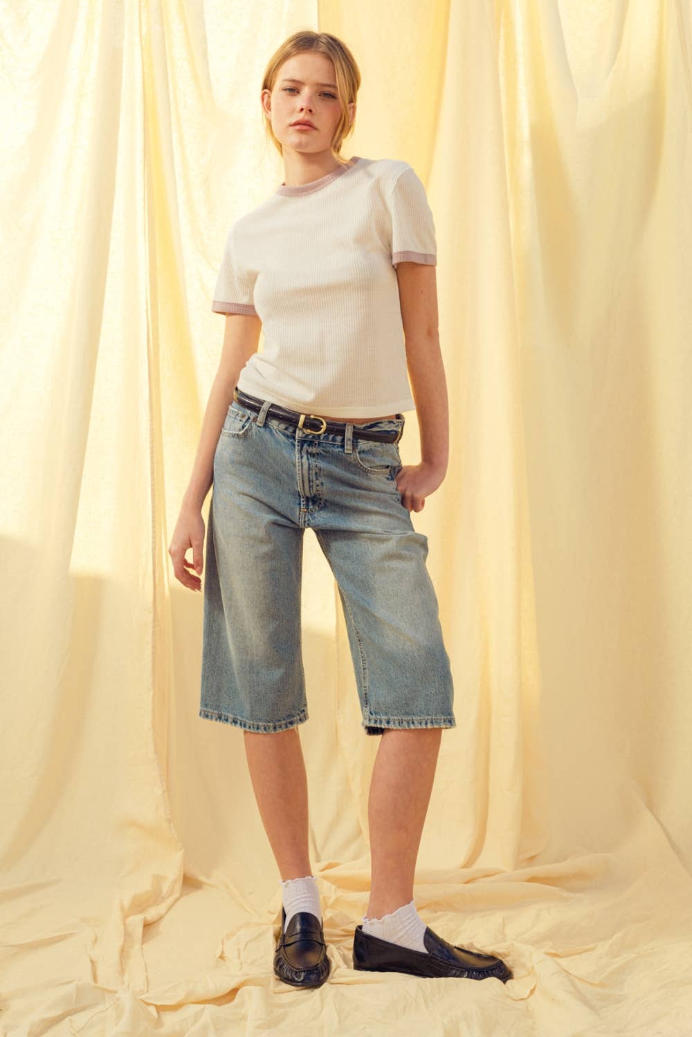 Color Combo Waffle Fabric Top ( two colors )