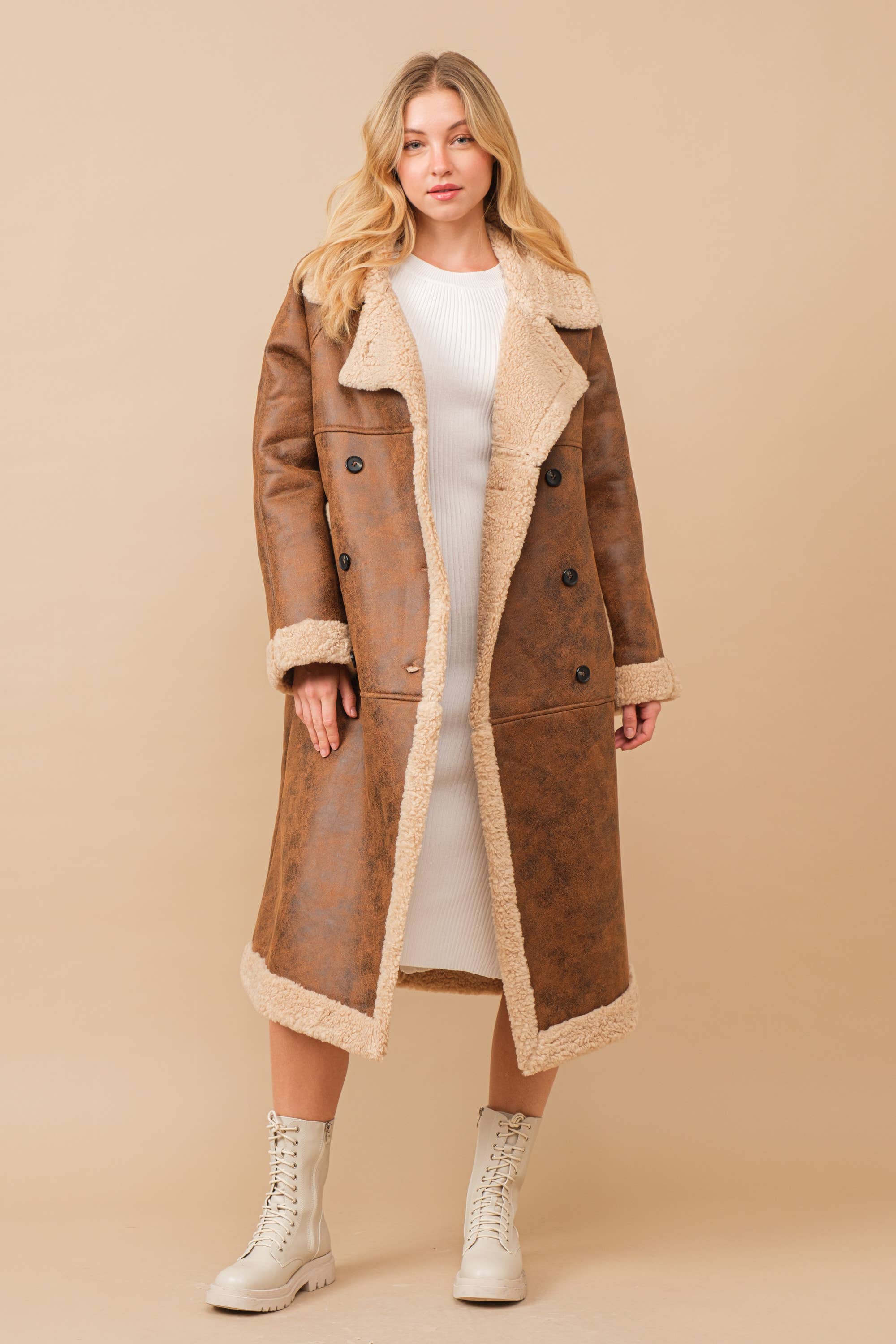 Faux Teddy Shearling Cozy Coat