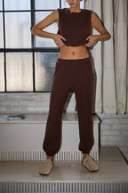 Elastic Waistband Jogger Pants - Tapered Athleisure Pants