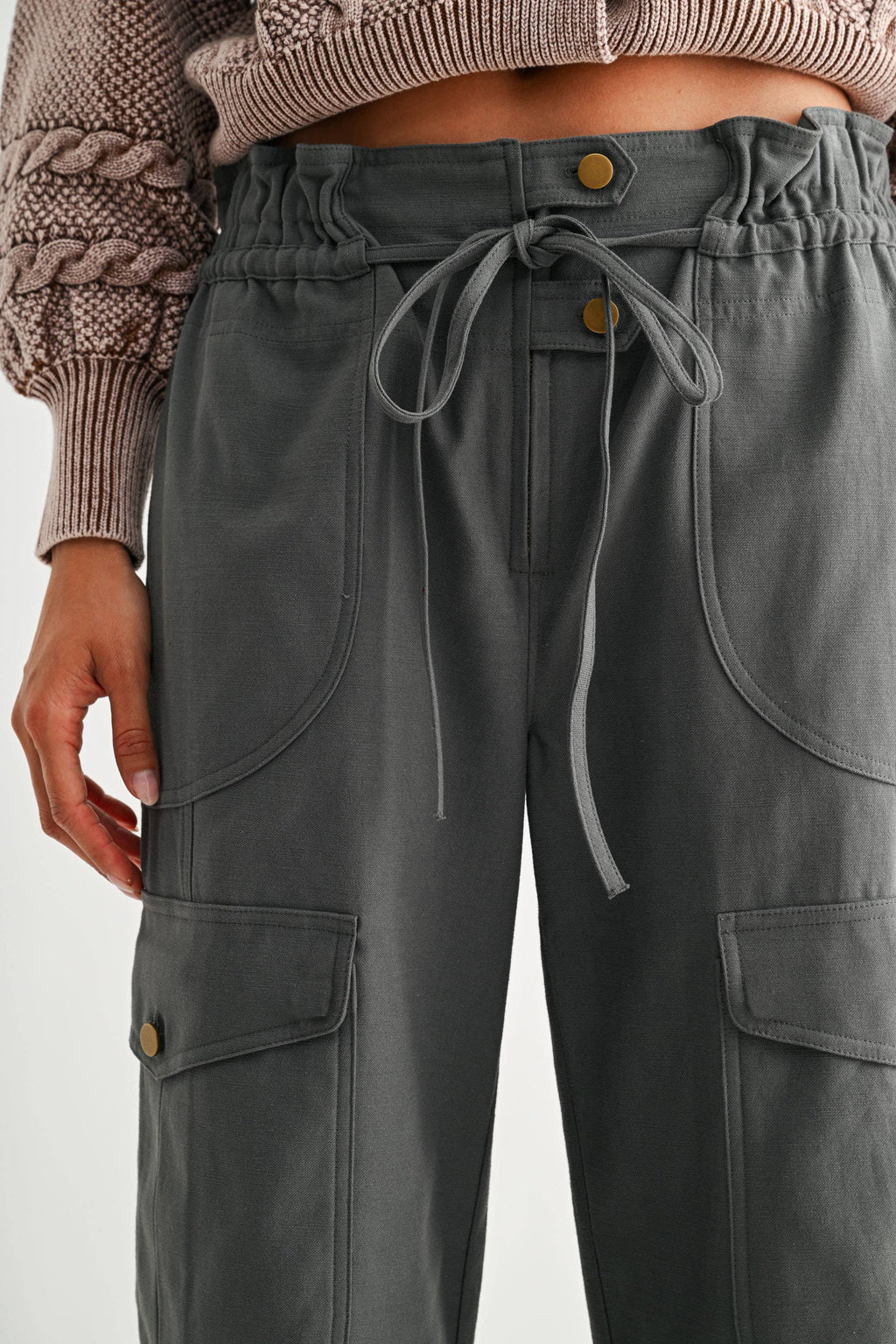 Wide-Leg Cargo Utility Trousers