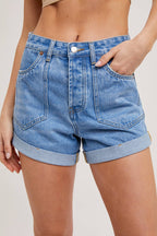 WESTERN POCKET DENIM SHORTS