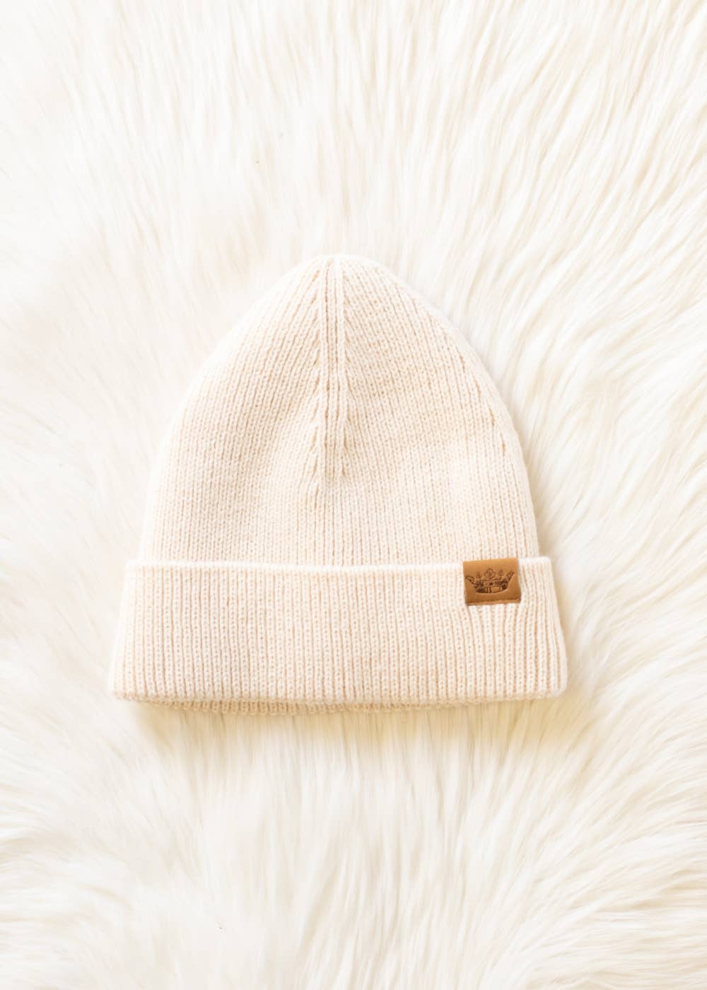 Beige Knit Beanie