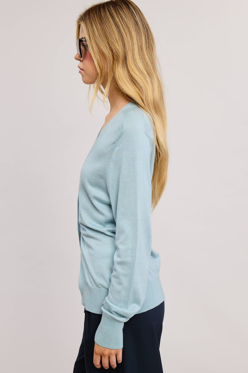 Deep V Split Hem Knit Cardigan - color options