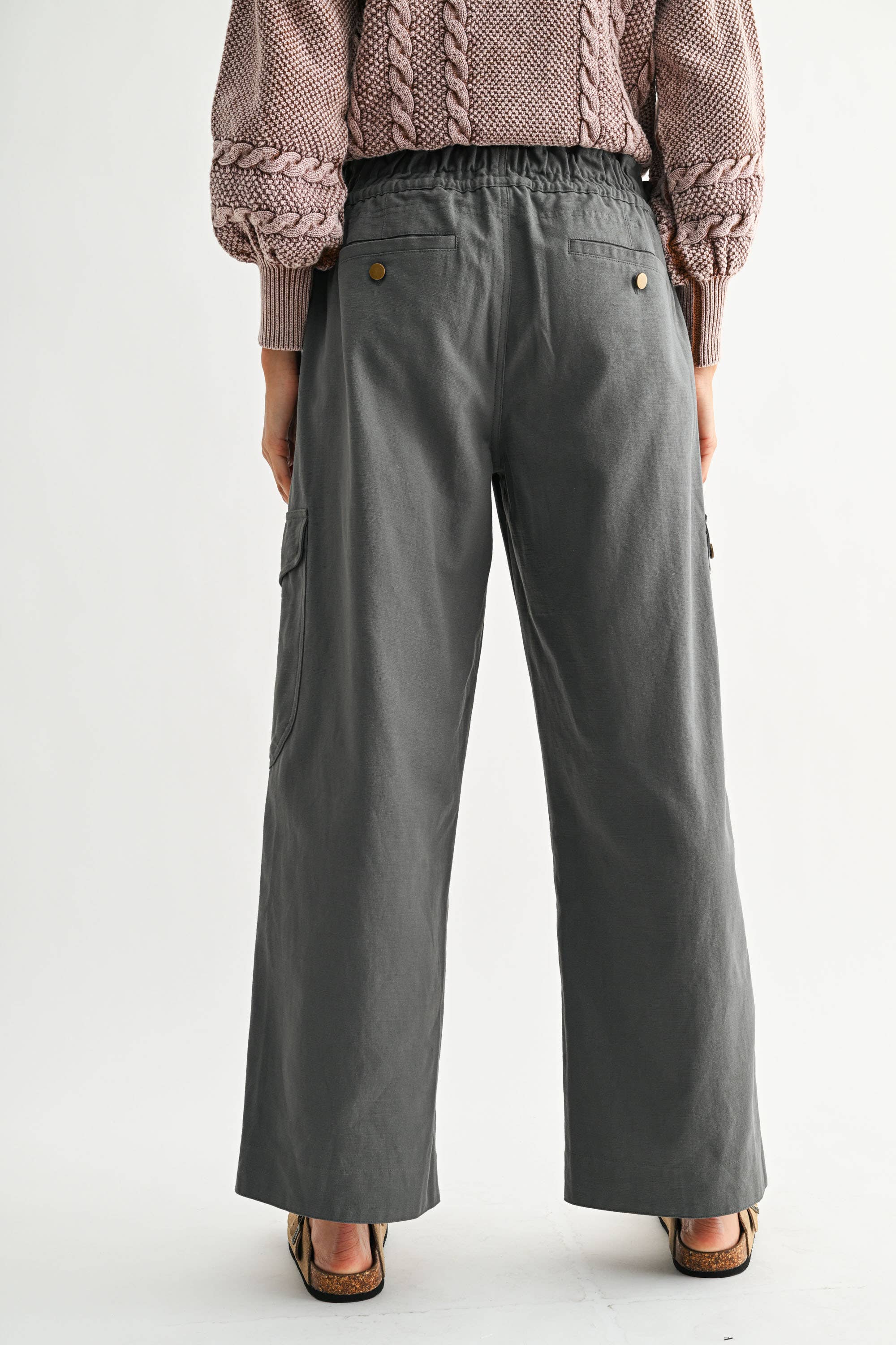 Wide-Leg Cargo Utility Trousers