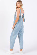 Washed Denim Overall Jumpsuit