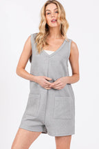 Textured Knit Overall Romper